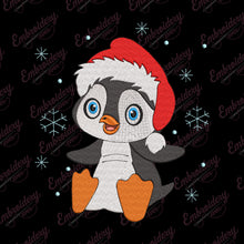 Cartoon Santa Penguin Christmas Embroidery Design