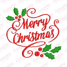 Decorative Merry Christmas Embroidery Design