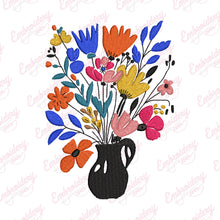 Diamond Dotz Decor Blue Vase Embroidery Design