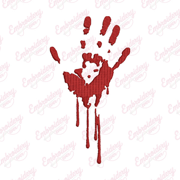 Bloody Hand For Halloween Embroidery Design