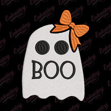 Halloween Boo Ghost Girl Embroidery Design