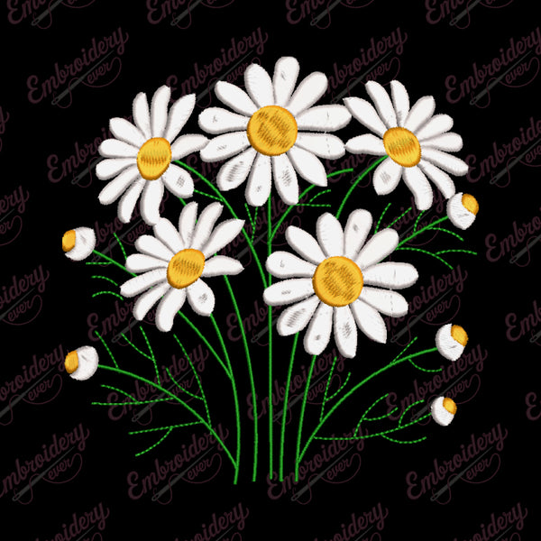 Daisy Flower Embroidery Design