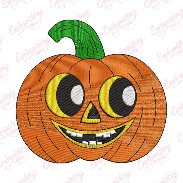 Cute Halloween Pumpkin Face Embroidery Design