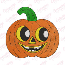 Cute Halloween Pumpkin Face Embroidery Design