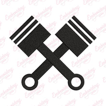 Crossed Pistons Embroidery Design