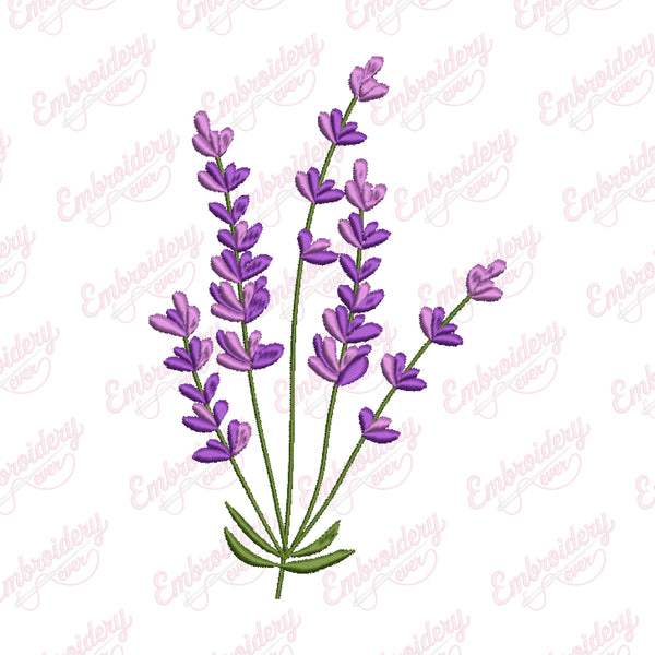 Lavender Bouquet Embroidery Design