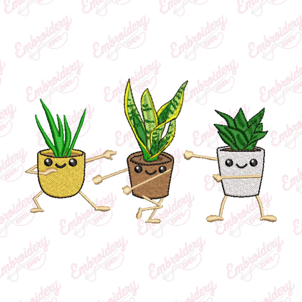 Funny Houseplant Embroidery Design