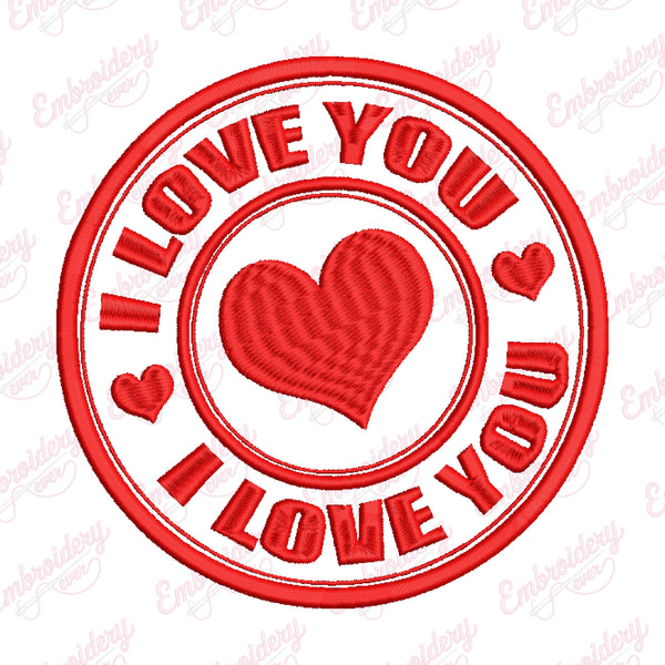 I Love You Valentine's Day Embroidery Design