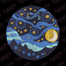 The Starry Night Embroidery Design