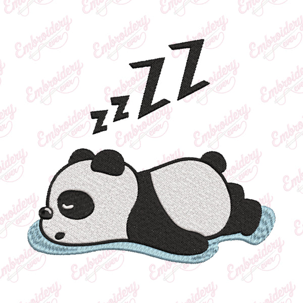 Sleeping Panda Embroidery Design