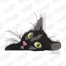 Cute Black Cat Embroidery Design