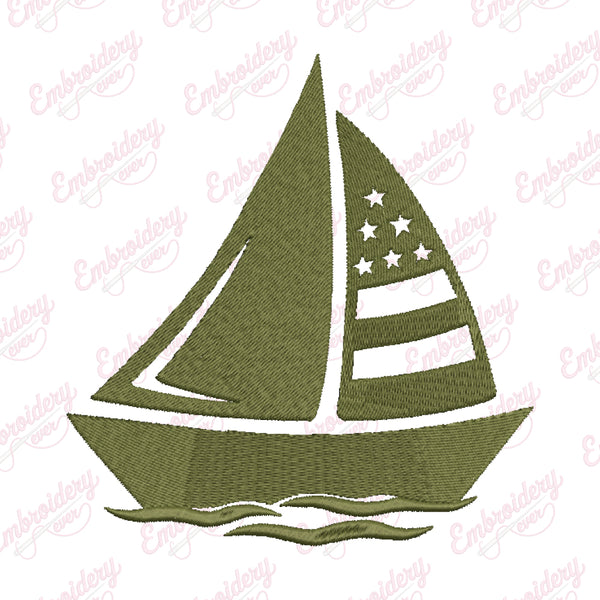 Sailboat Embroidery Design