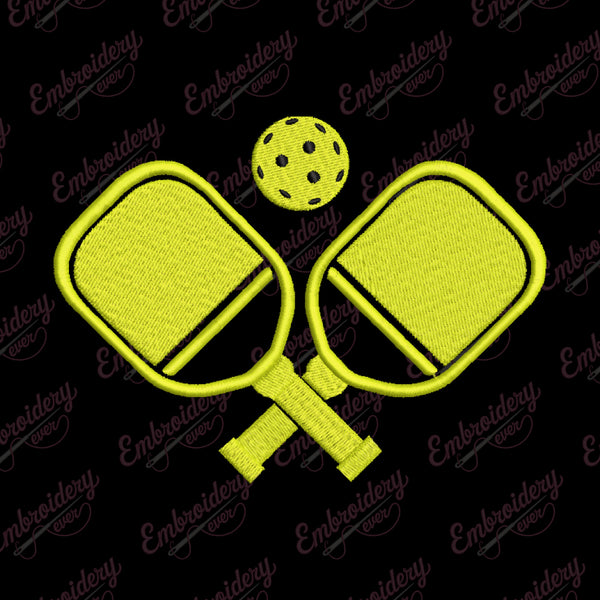 Pickleball Embroidery Design