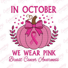 Pink Pumpkin For Breast Cancer Awareness Month Embroidery Design