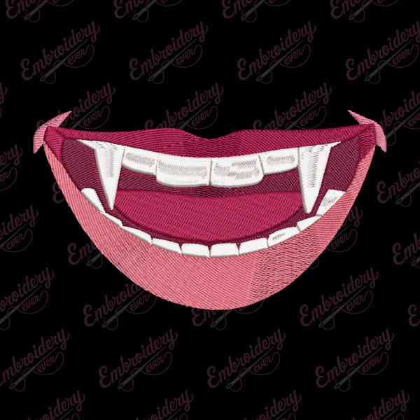 Halloween Vampire Lips Embroidery Design