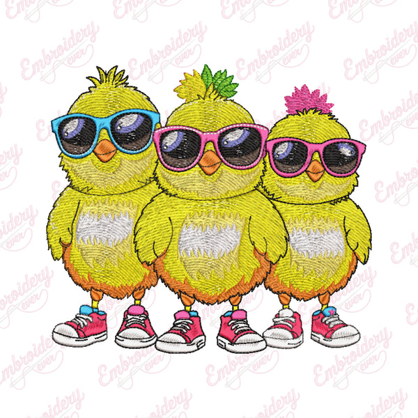 Funny Duck Squad Embroidery Design
