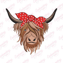 Highland Cow Head Embroidery Design