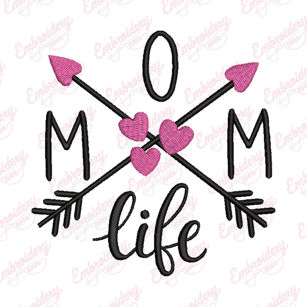 Mom Life Embroidery Design