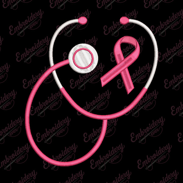 Doctor Nurse Breast Cancer Embroidery Design