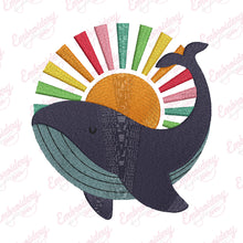 Whale Sunset Machine Embroidery Design