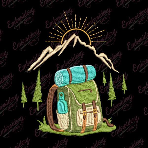 Hiking Backpack Embroidery Design
