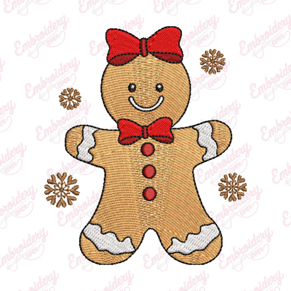 Christmas Gingerbread Girl Embroidery Design