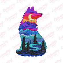 Colorful Wolves Embroidery Design
