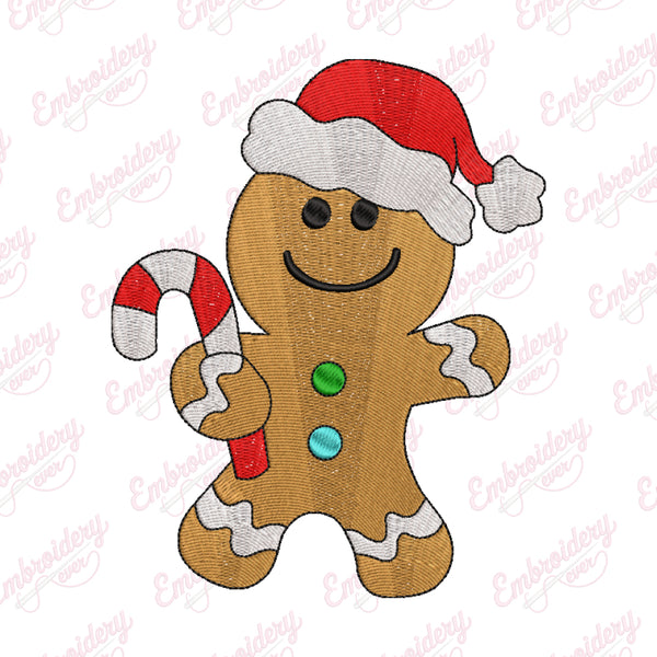 Christmas Gingerbread Man Embroidery Design