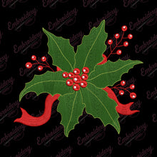 Christmas Holly Embroidery Design
