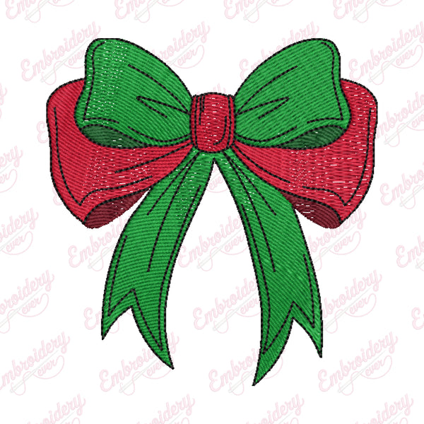 Christmas Bow Embroidery Design