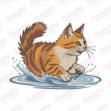 Orange Cat Machine Embroidery Design