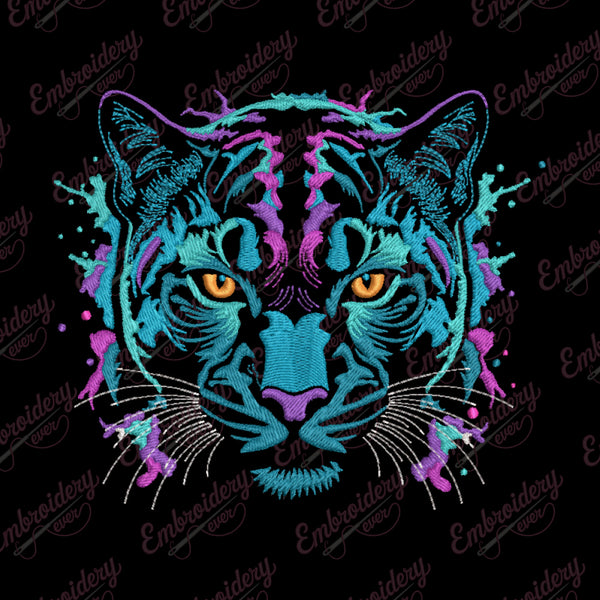 Leon Tiger Head Embroidery Design