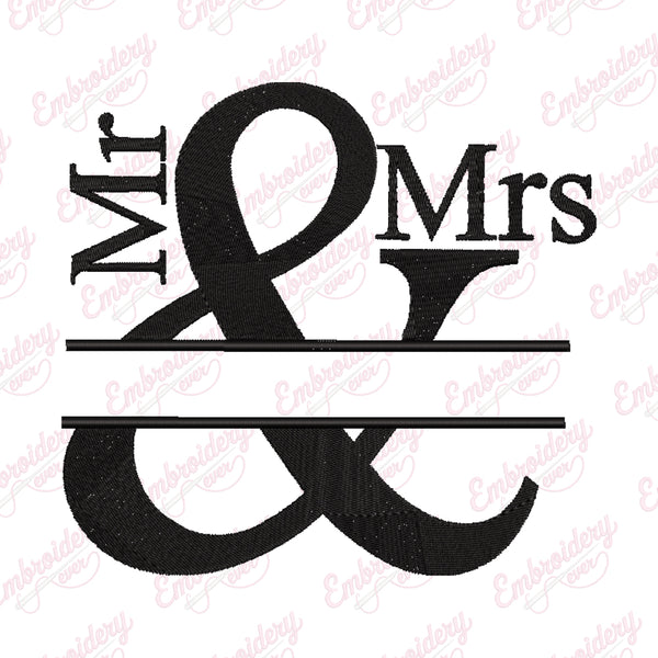 Mr and Mrs Monogram Embroidery Design