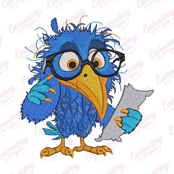 Crazy Bird Embroidery Design