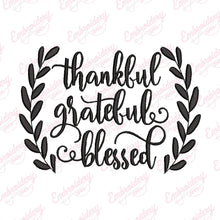 Thanksgiving Thankful Grateful Blessed Embroidery Design