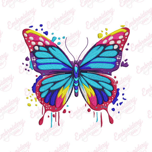 Colorful Butterfly Embroidery Design