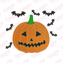 Halloween Pampkin Bat Embroidery Design