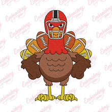 Thanksgiving Football Gobble Turkey Embroidery Design