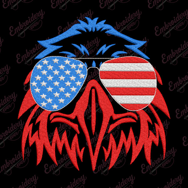 Patriotic Eagle Embroidery Design
