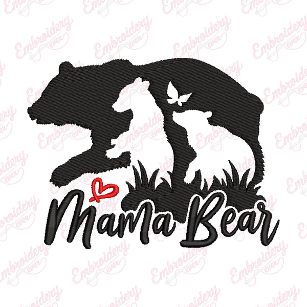 Mama Bear Embroidery Design