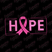 Hope Breast Cancer Awareness Embroidery Design