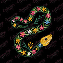 Floral Snake Embroidery Design