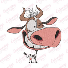 Funny Cow Embroidery Design