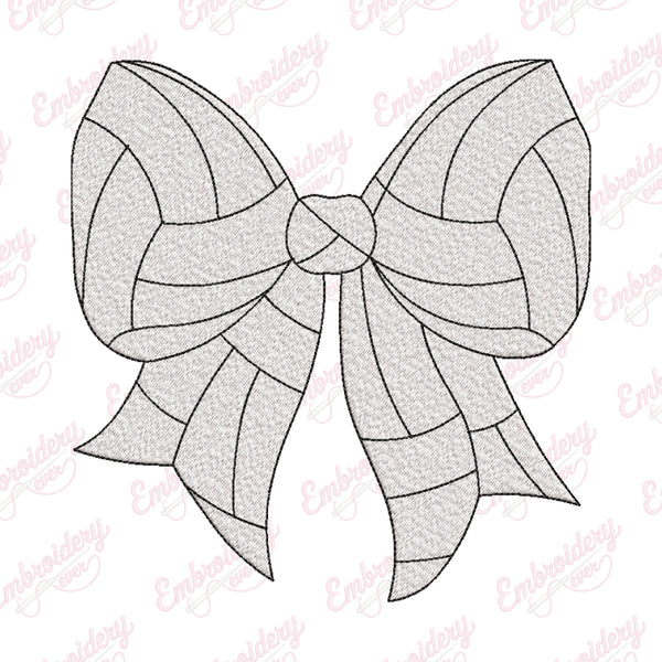 Vollyball Coquette Bow Embroidery Design