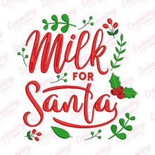 Christmas Milk For Santa Embroidery Design