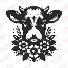 Cow With Flowers Embroidery Design