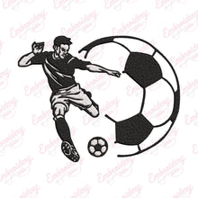 Soccer Player Kick Soccer Ball Embroidery Design