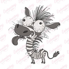 Crazy Zebra Embroidery Design