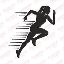 Woman Running Hoop Embroidery Design