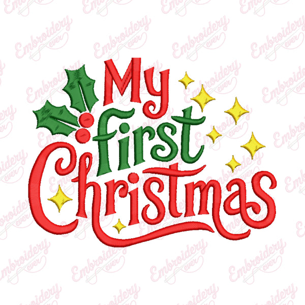 First Christmas Celebration Embroidery Design